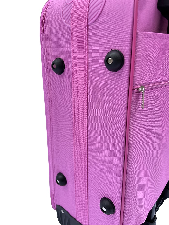 Reisekoffer Stoffkoffer Trolley Set 3 tlg. Rollkoffer Travel Gepäck Hangepäck Pink