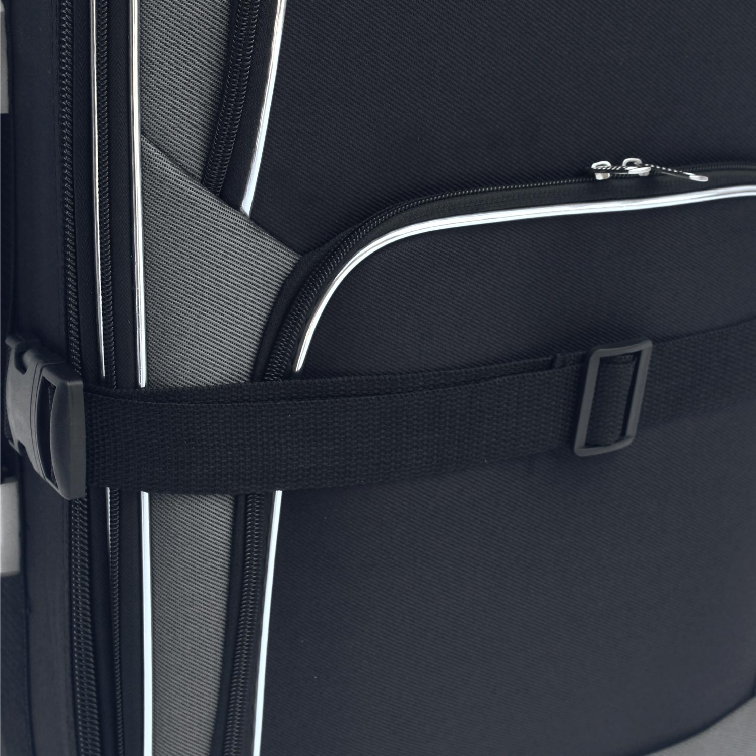 LEX 3tlg. EVA 600D Reisekoffer Set Trolley Reisetasche Koffer anthrazit/schwarz