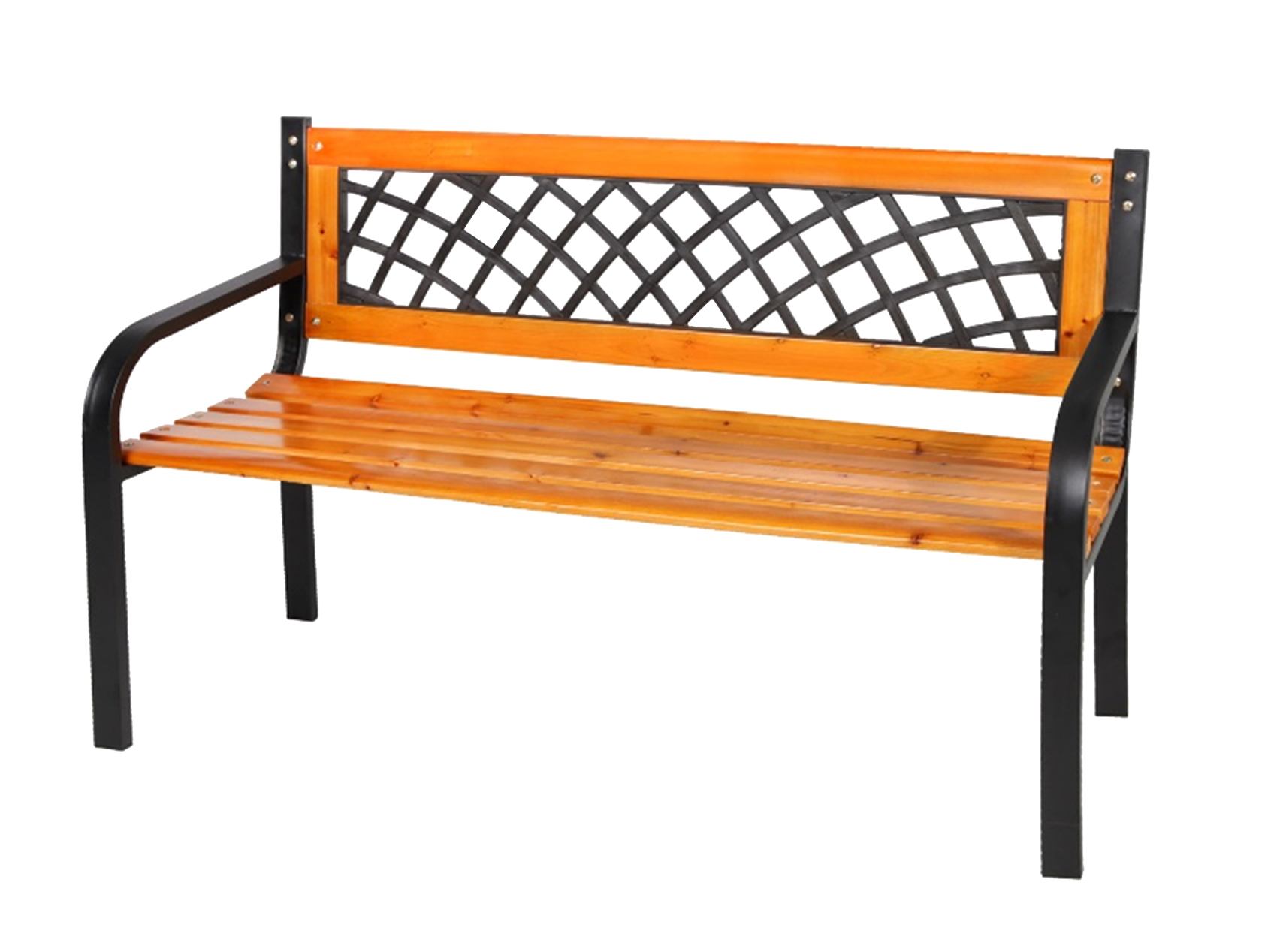 Parkbank Tannenholz Gartenbank Sitzbank Holz Metall Terrasse Balkon 118x74cm