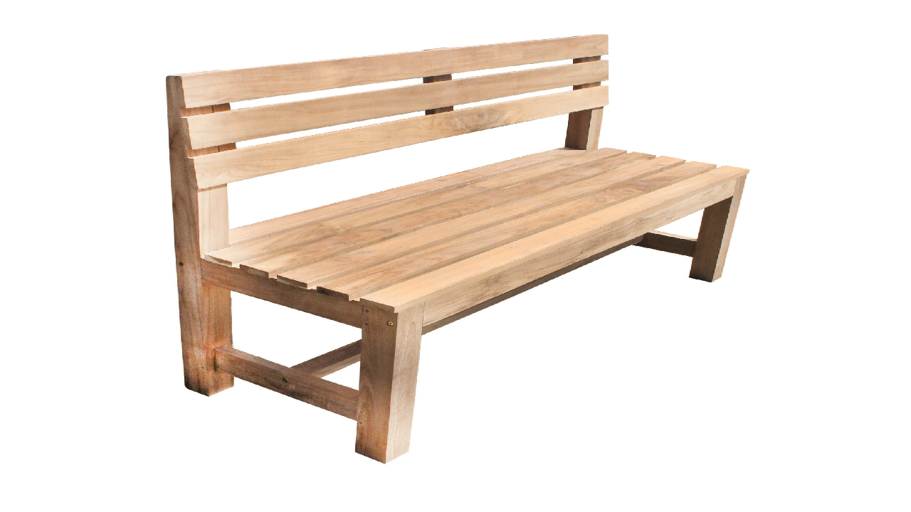 Premium Massiv Teak Sitzbank Holzbank Teakbank Parkbank Gartenbank natur 150cm