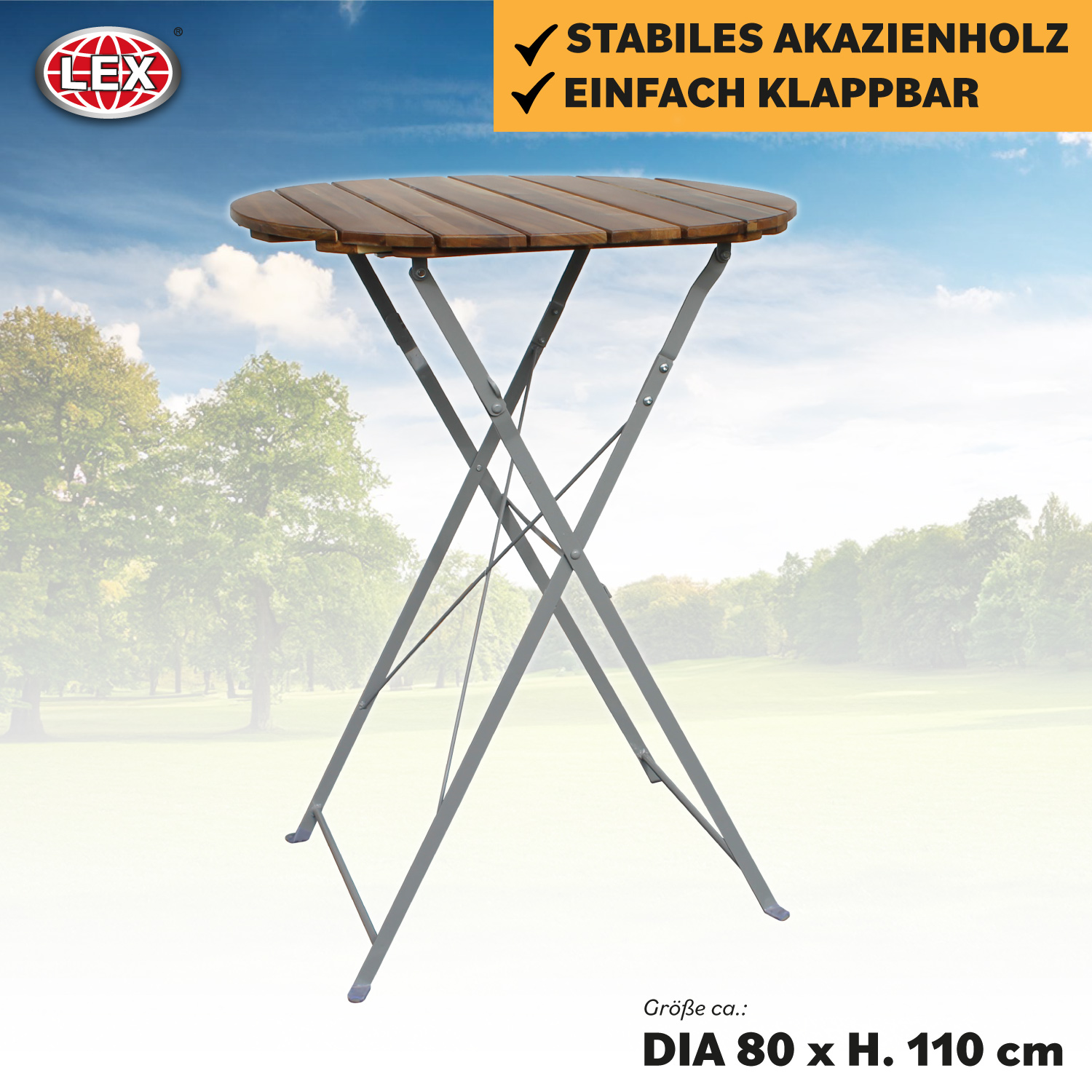 Biergartentisch Stehtisch Gartentisch Biergarten Tisch Akazienholz klappbar