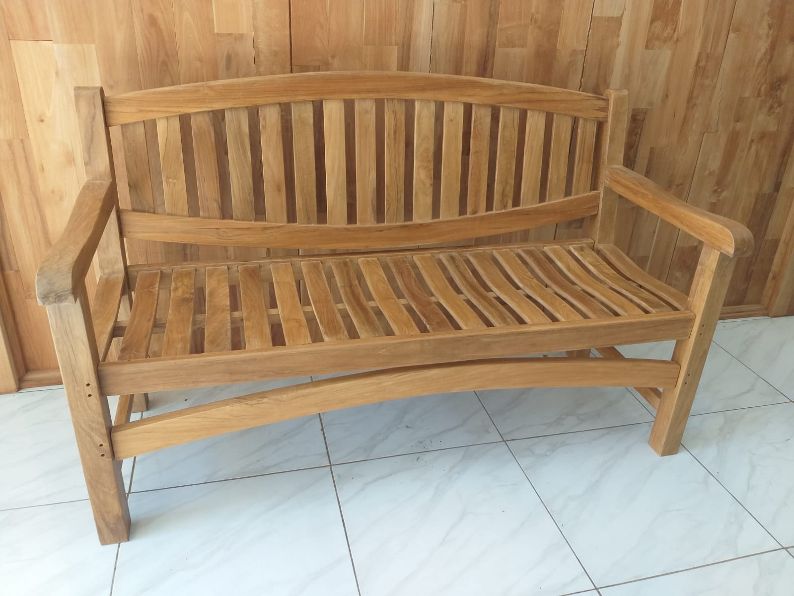 Teak Sitzbank Gartenbank Holzbank Teakbank massiv Gutshof 120cm