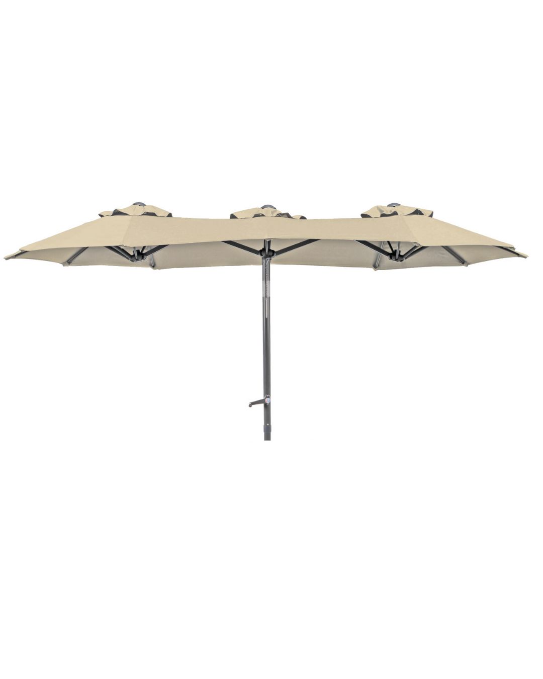 Doppelschirm Sonnenschirm Kurbelschirm 3 x 1,5 m knickbar Garten Oval beige