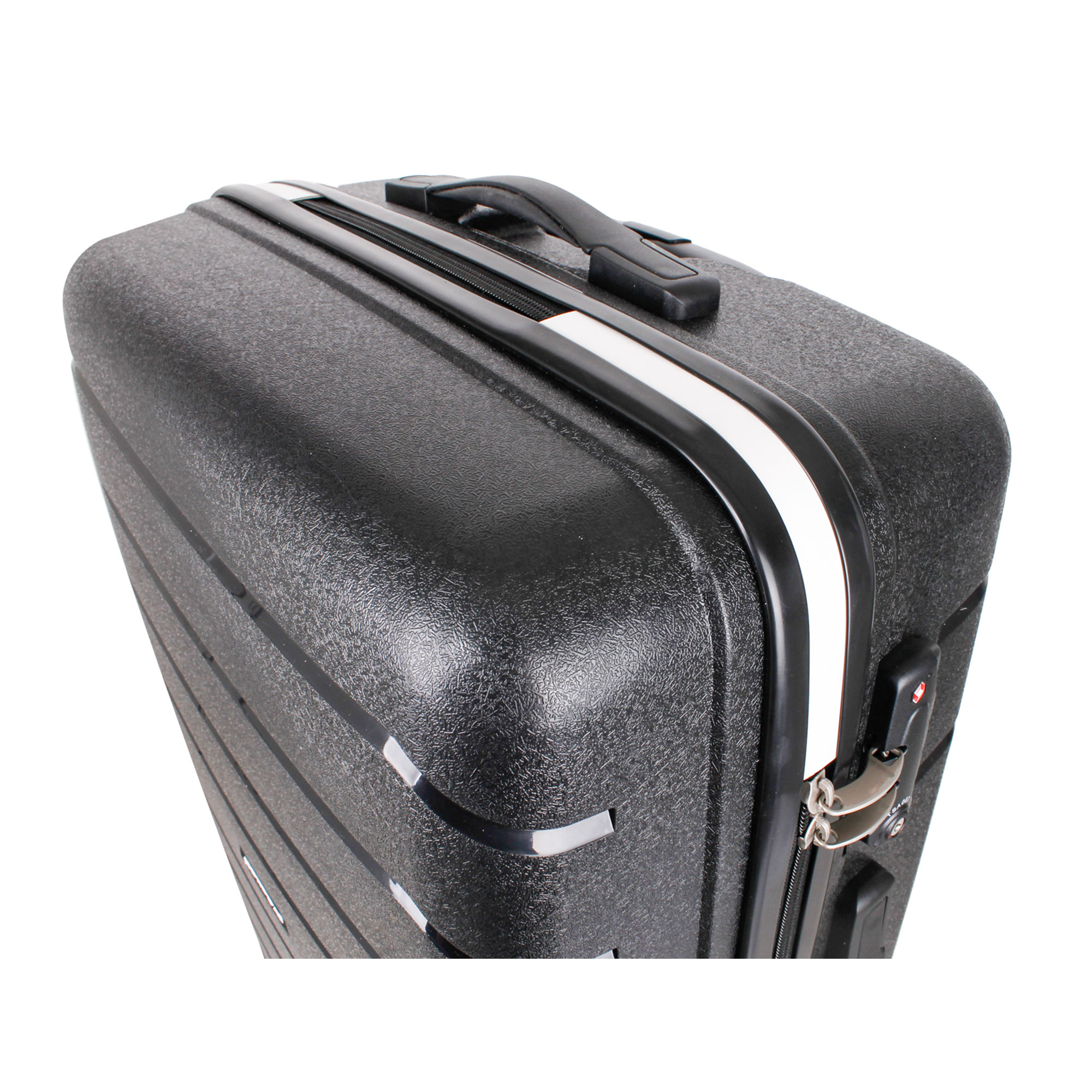 LEX 3tlg. PP Reisekoffer Set Trolley Reisetasche mit TSA Zahlenschloss Schwarz
