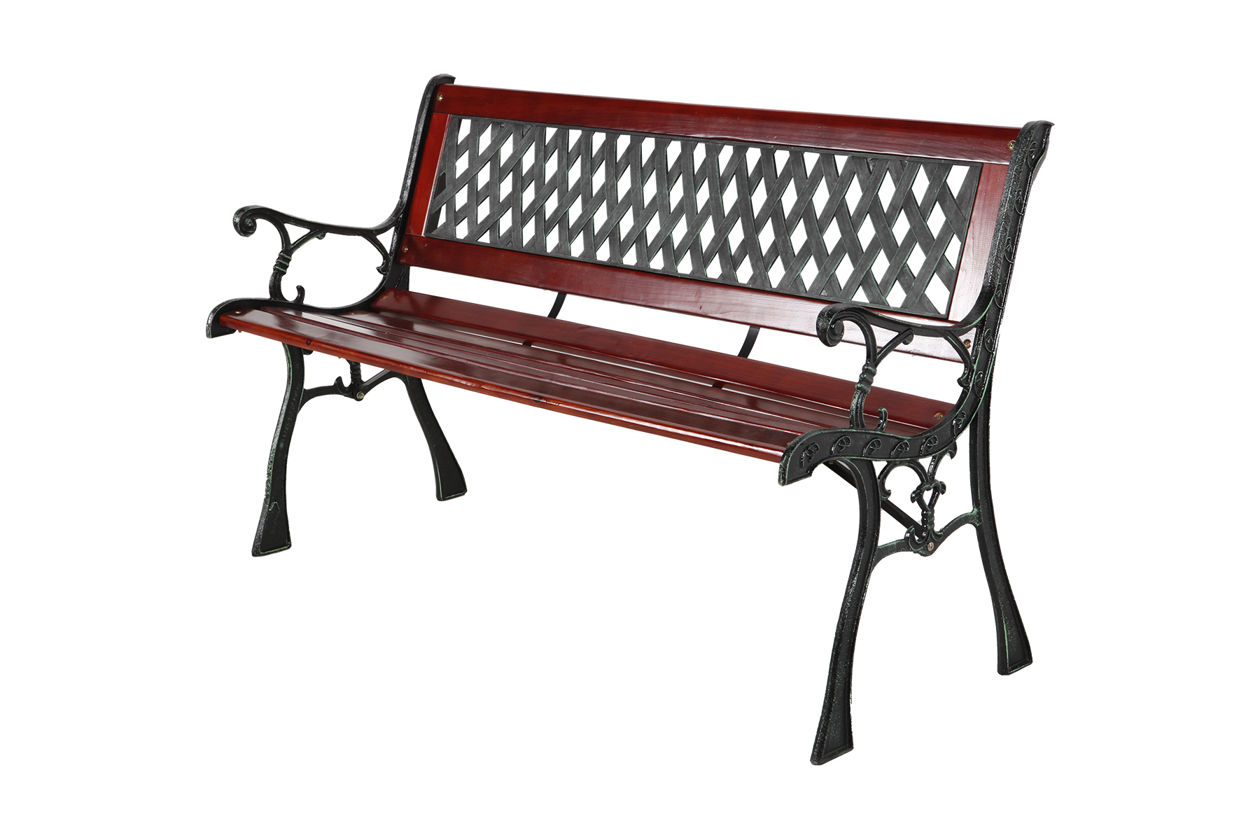 Parkbank Tannenholz Gartenbank Sitzbank Holz Metall Balkon Terrasse 125x74 cm