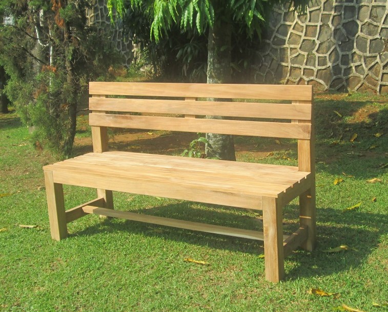 Premium Massiv Teak Sitzbank Holzbank Teakbank Parkbank Gartenbank natur 120cm
