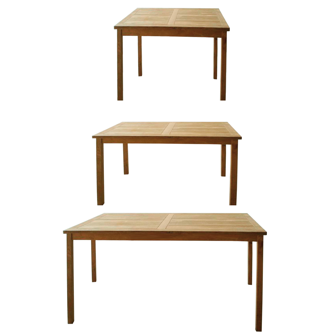 Premium Teak Tisch rechteckig Gartentisch Gartenmöbel Teakmöbel Holztisch 90 cm