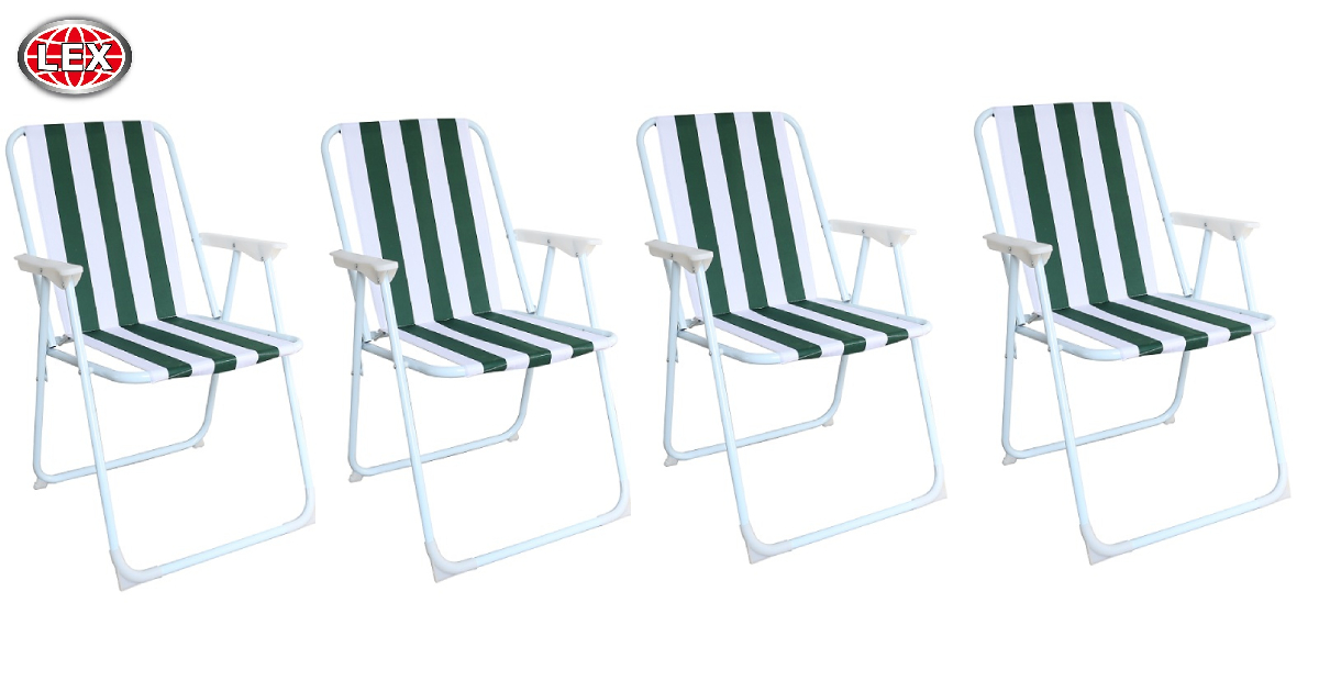 4er Set Klappbarer Campingstuhl Gartenstuhl Festival Strand Angelstuhl grün