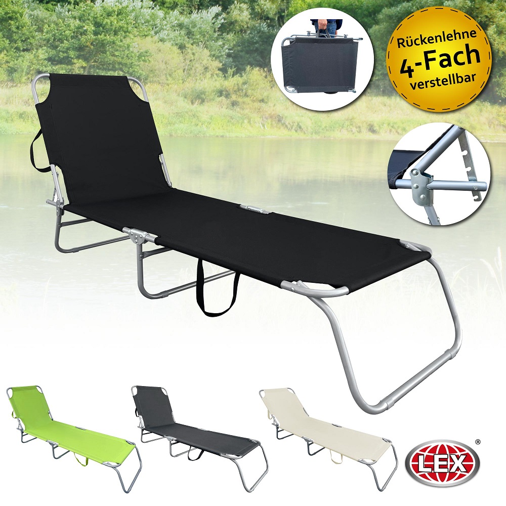 XL 3-Bein Gartenliege Sonnenliege Strandliege Gartenmöbel Camping klappbar