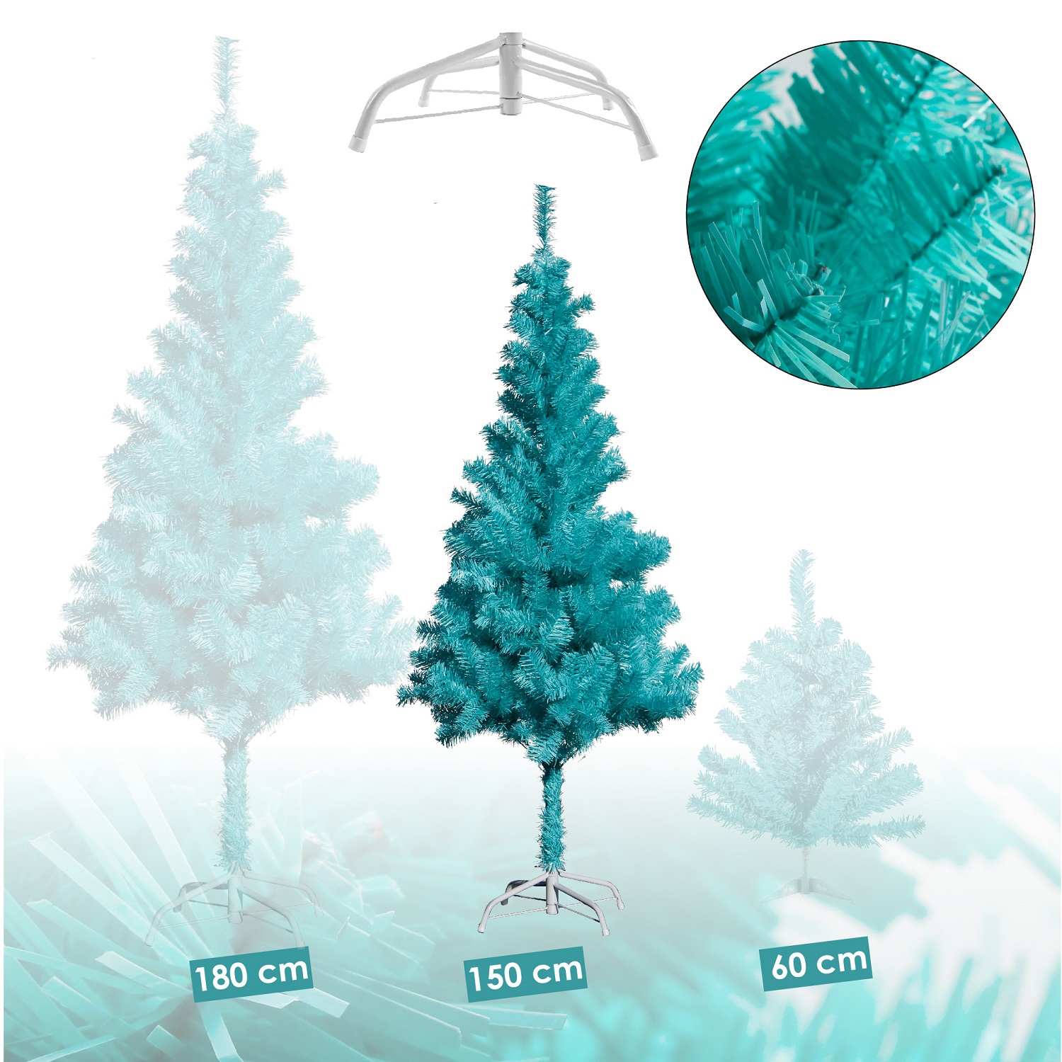 Künstlicher Weihnachtsbaum inkl. Ständer Tannenbaum Christbaum türkis 150cm