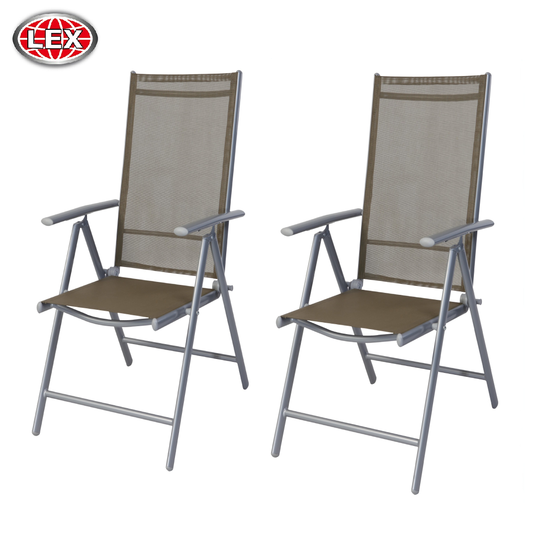 2er-Set Alu Klappsessel 7-fach verstellbar Gartensessel Gartenmöbel Liegestuhl