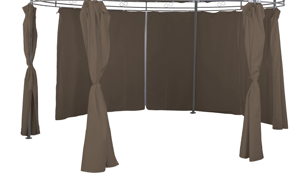 Seitenteil Pavillon rund ⌀3,5m wasserdicht Gartenpavillon Seitenwand Sichtschutz taupe