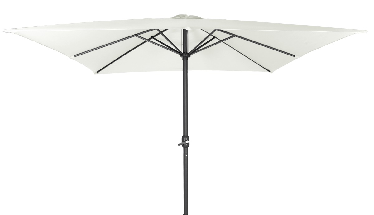 Alu Sonnenschirm 2,5x2,5 m quadratisch Kurbelschirm Gartenschirm Balkon beige