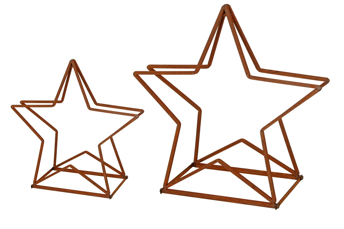 2er Set Stern Brennholzregal Kaminholzständer Kaminholzregal Stapelhilfe Rost-Optik