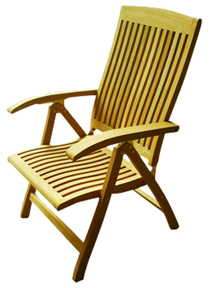 Premium Teak Gartenstuhl 5-fach verstellbar Gartenmöbel Stuhl Teakstuhl Elegant