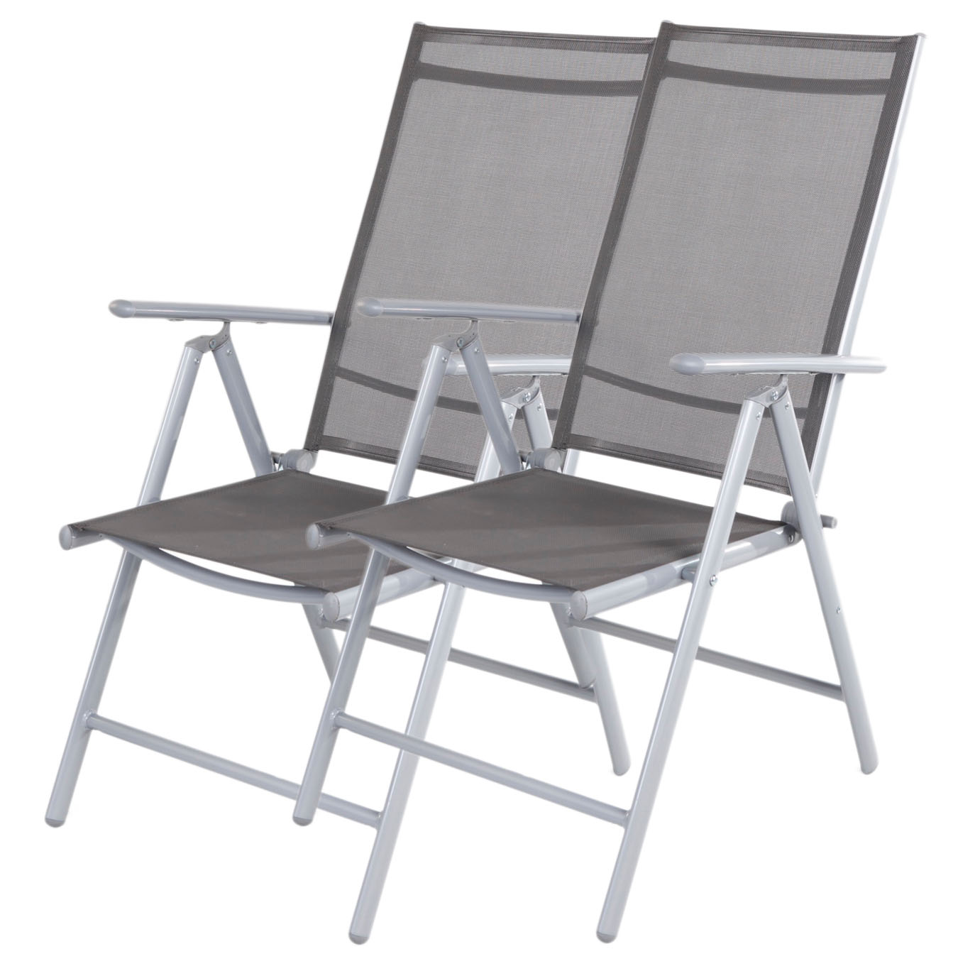 2er-Set Alu Klappsessel 7-fach verstellbar Gartenstuhl Gartenmöbel Liegesessel