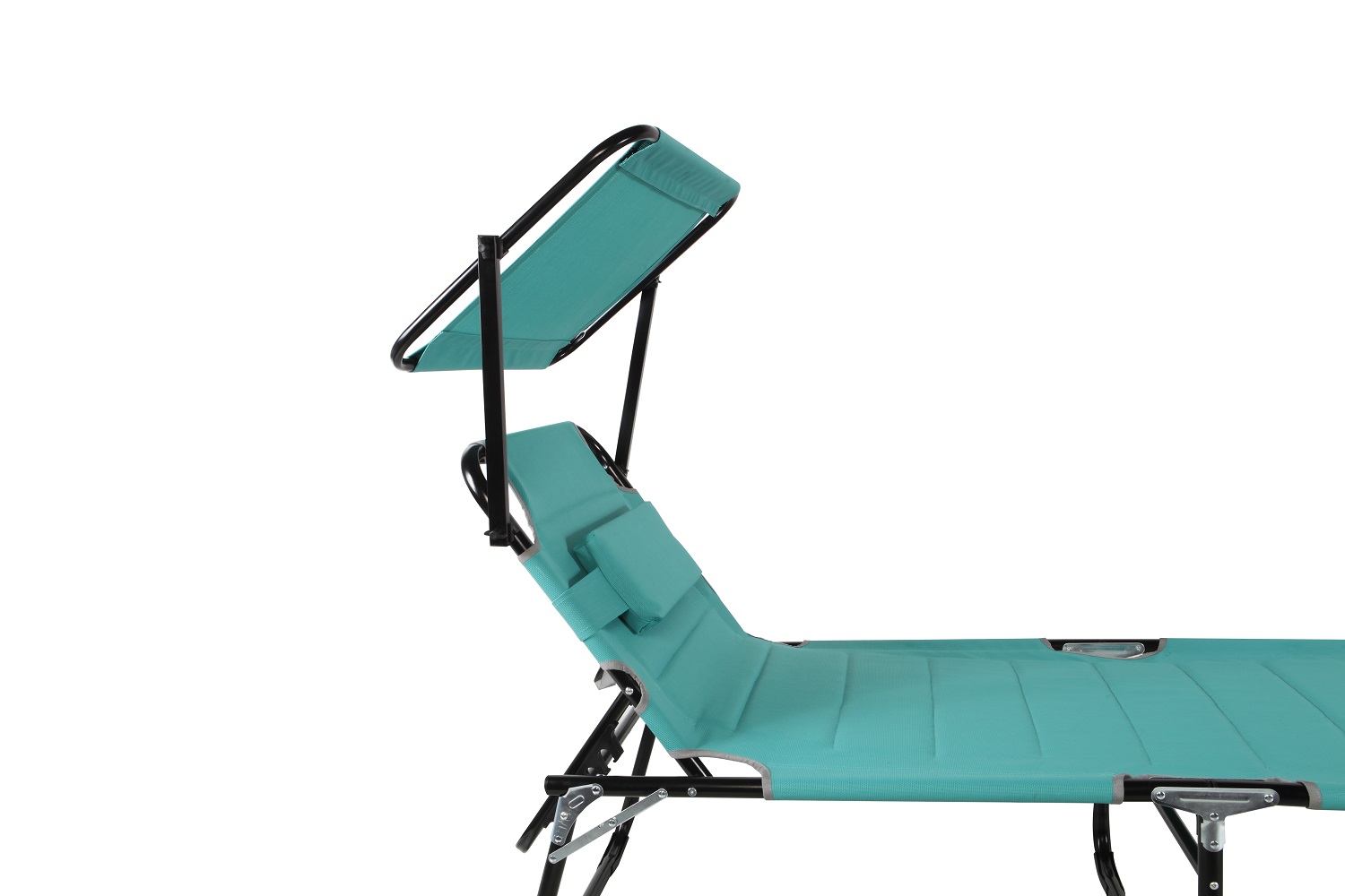 XXL Aluminium Gartenliege Sonnenliege gepolstert mit Kopfkissen Sonnendach 200cm Aqua