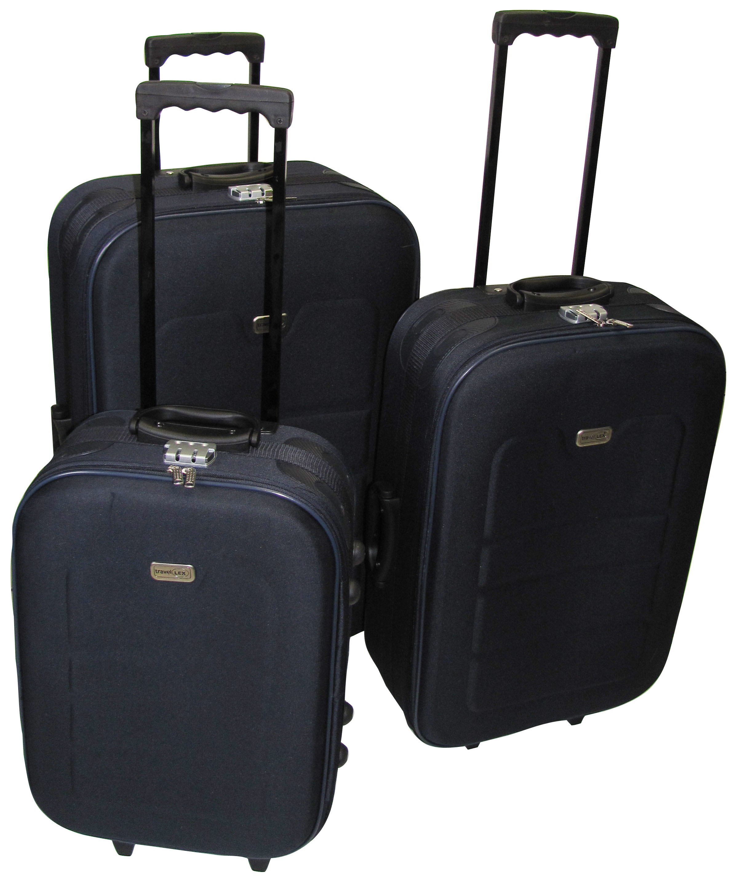 LEX 3tlg. EVA Reisekoffer Set Trolley Reisetasche Reisegepäck Koffer dunkelblau