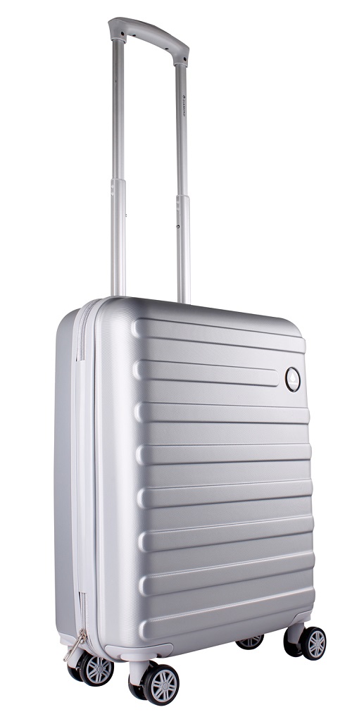 ABS Hartschale Reisekoffer Kabinenkoffer Handgepäck ultraleicht Trolley Doppelräder Grau