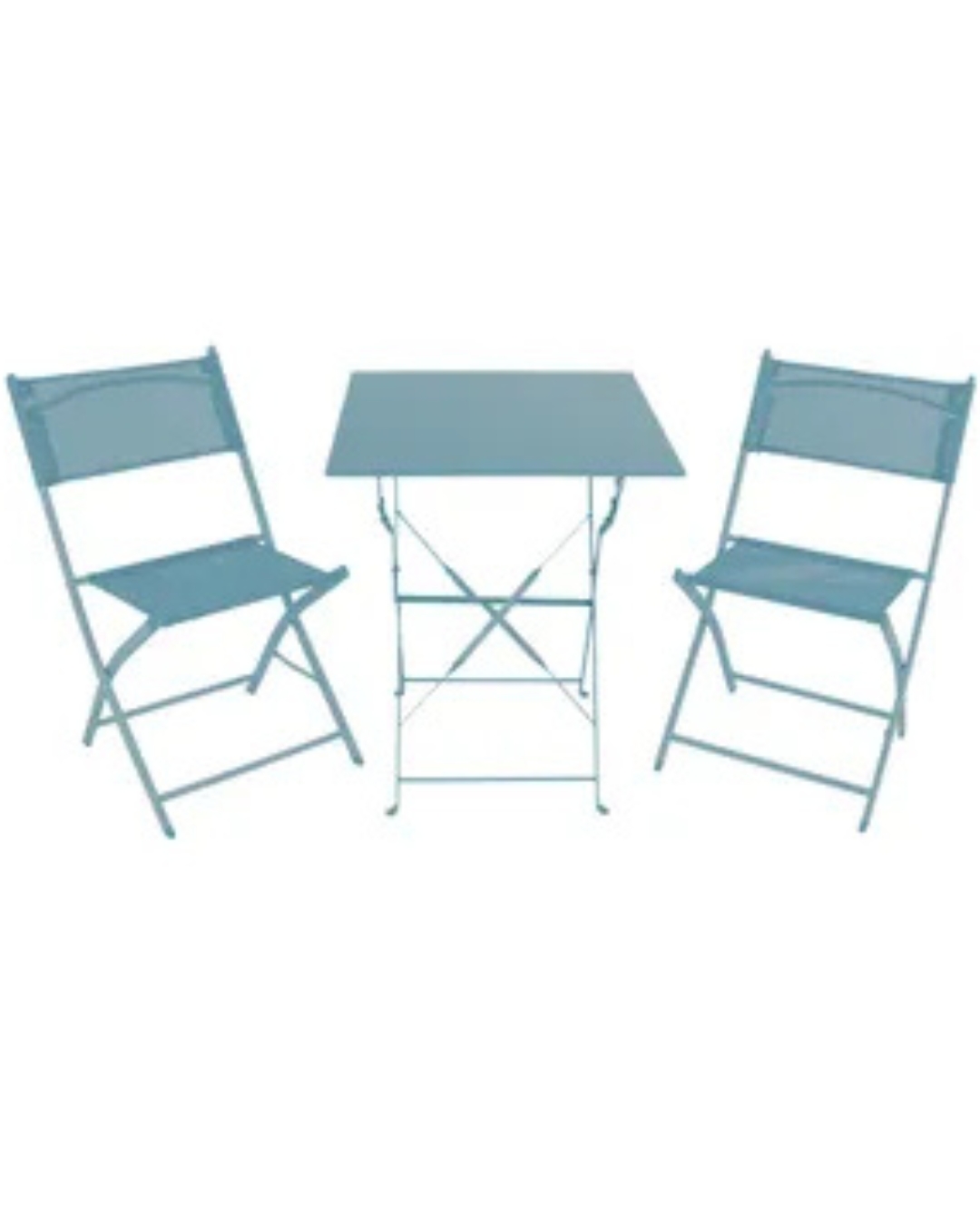 Bistro Set Sitzgruppe Gartenset Gartenmöbel Sitzgarnitur 3-teilig taubenblau