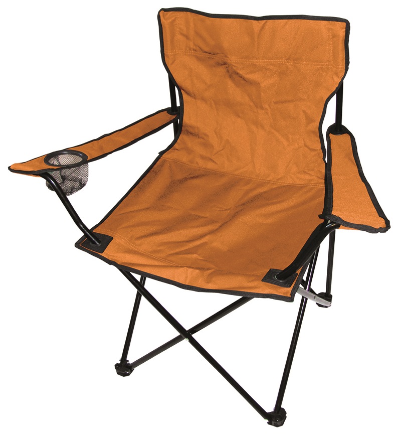 Anglersessel m. Getränkehalter Campingsessel Campingstuhl Festivalstuhl faltbar Orange