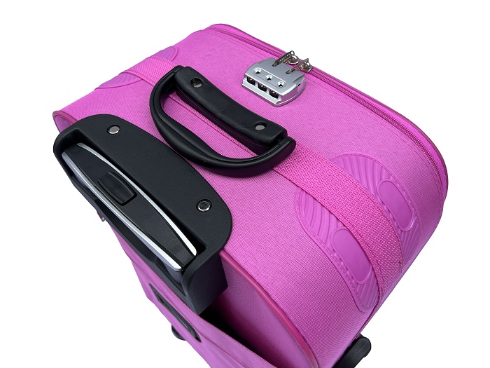 Reisekoffer Stoffkoffer Trolley Set 3 tlg. Rollkoffer Travel Gepäck Hangepäck Pink