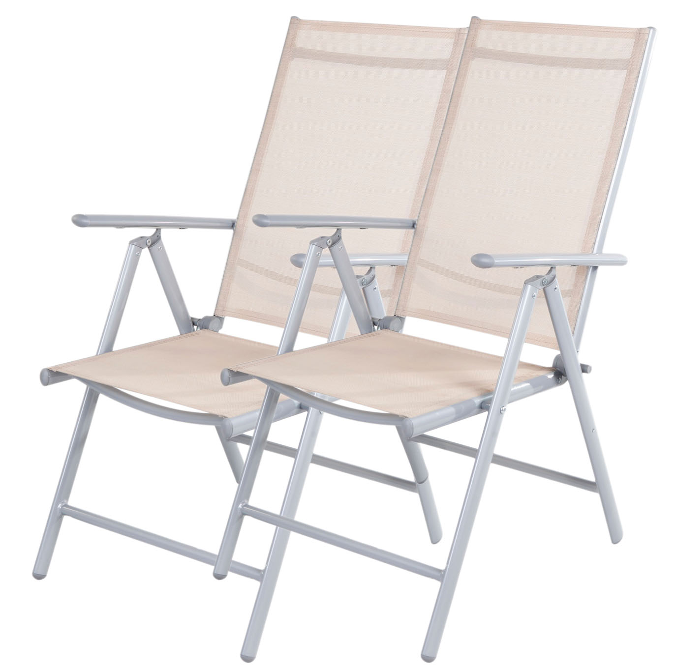 2er-Set Alu Klappsessel 7-fach verstellbar Gartenstuhl Liegesessel Gartenmöbel