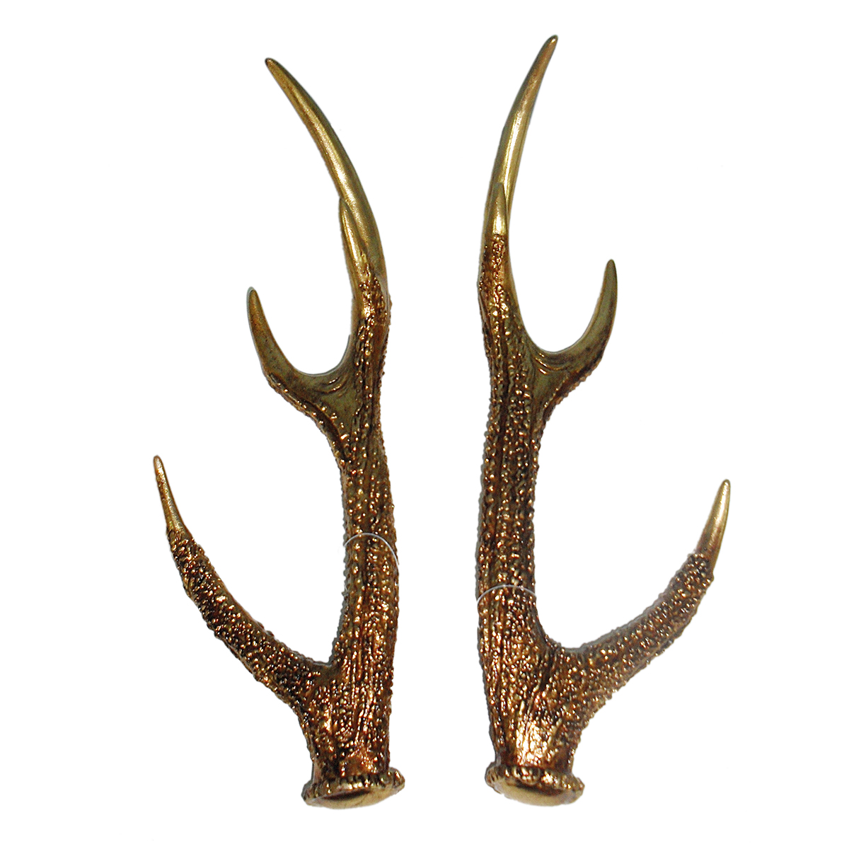 2er Set Hirschgeweih Tischdeko Geweih Dekoration Landhaus Schmuckhalter Gold