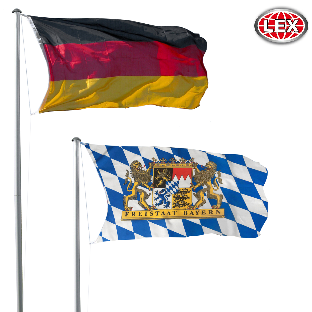 Aluminium Fahnenmast inkl. Fahne Flaggenmast Stangenmast Fahnenauswahl 6,2m