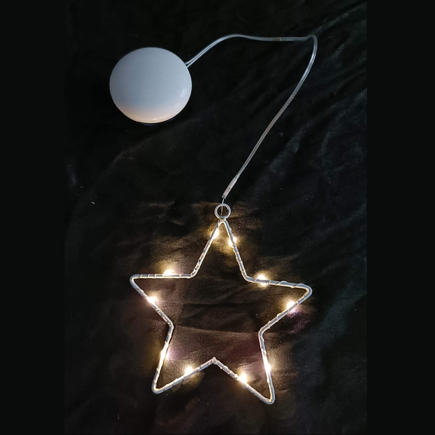 10er LED Metallstern Lichterkette Batteriekette warmweiß Deko