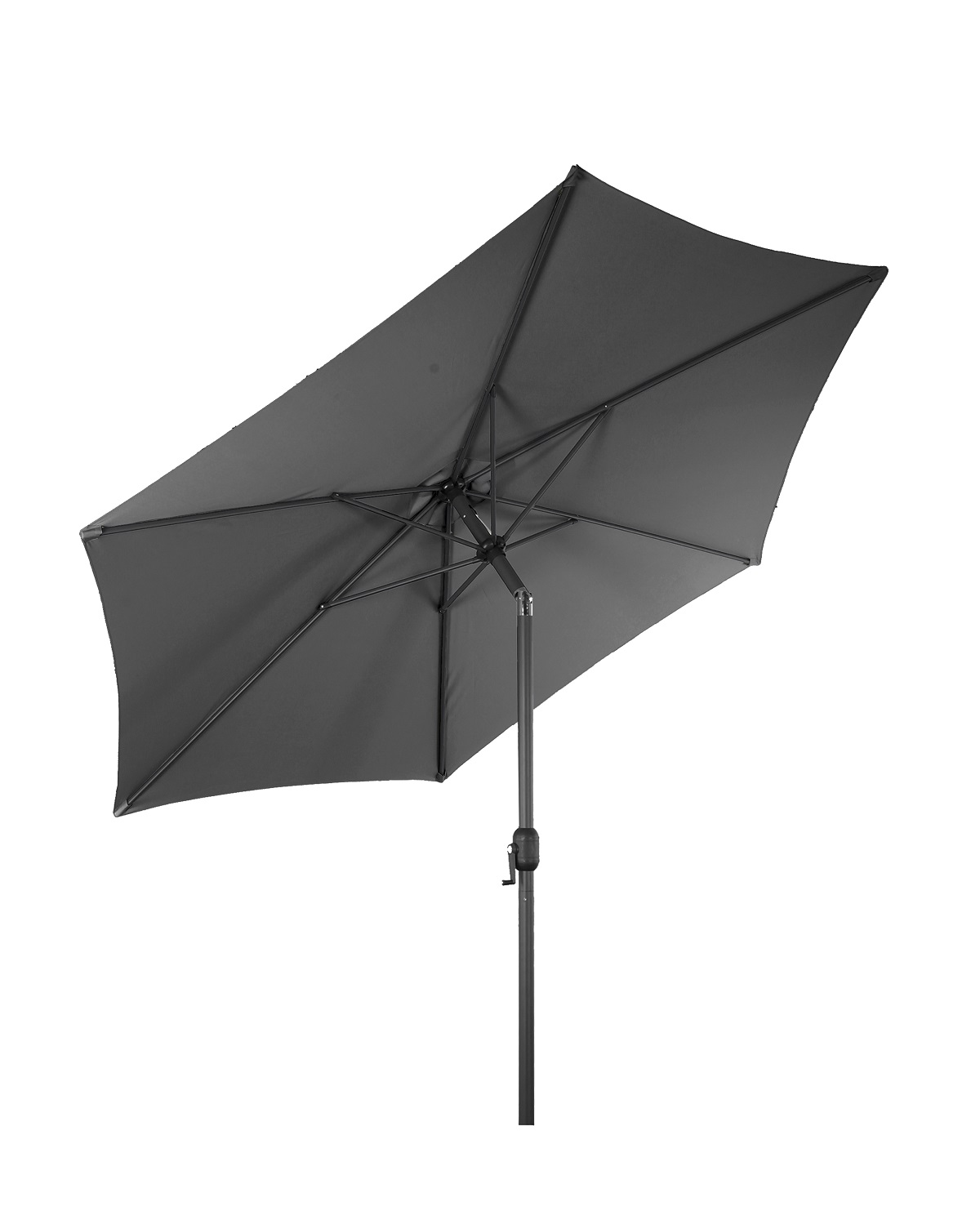 XXL Alu Sonnenschirm Ø 3m Kurbelschirm Garten Balkon Terrasse knickbar steingrau