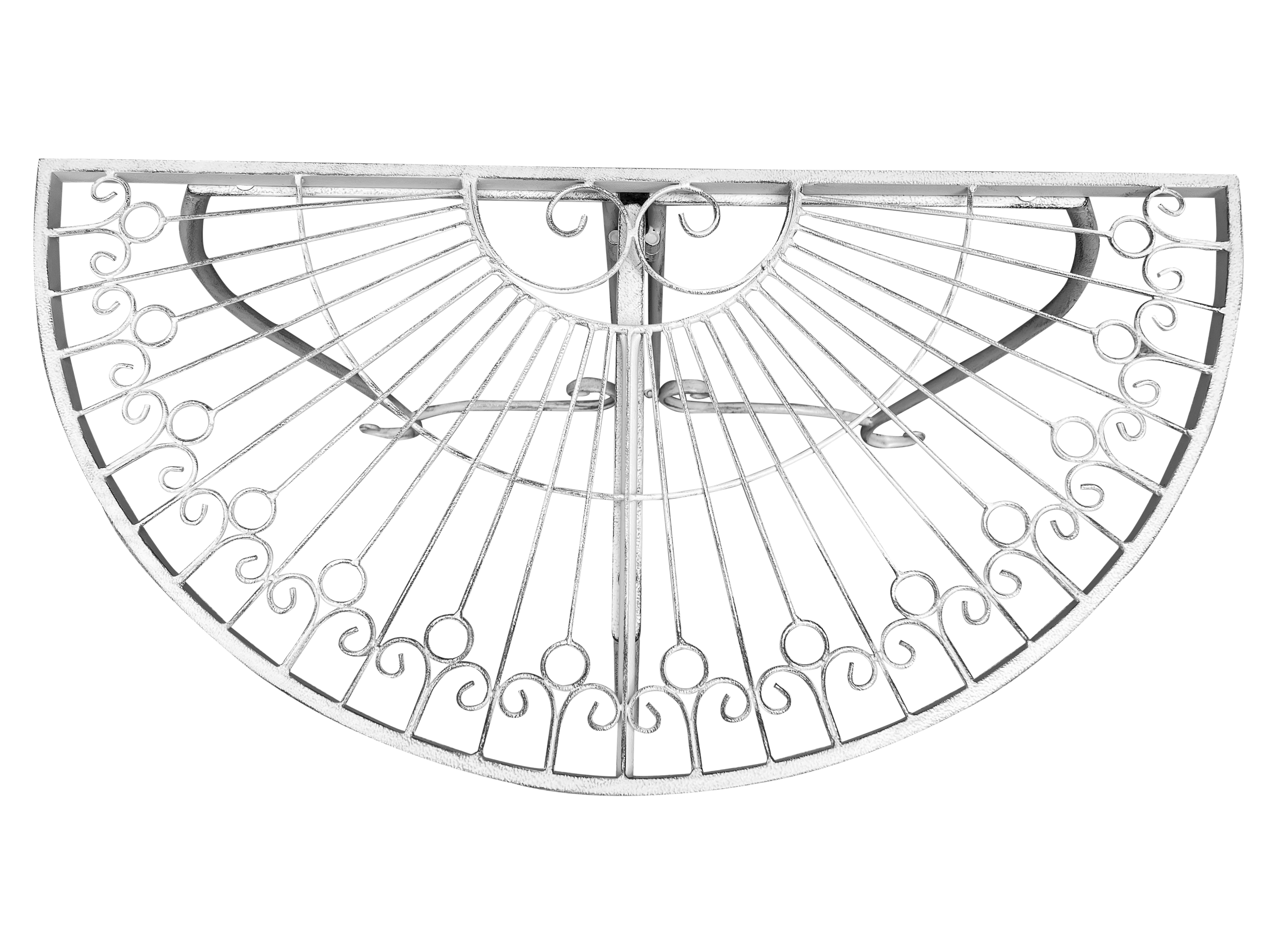 Beistelltisch Metalltisch Garten Vintage Style halbrund klappbar antik-weiß