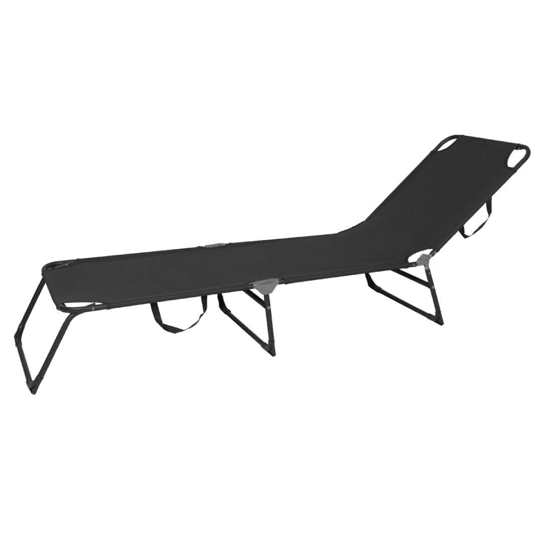 3-Bein Gartenliege Sonnenliege Strandliege Gartenmöbel Liegestuhl klappbar 188cm schwarz