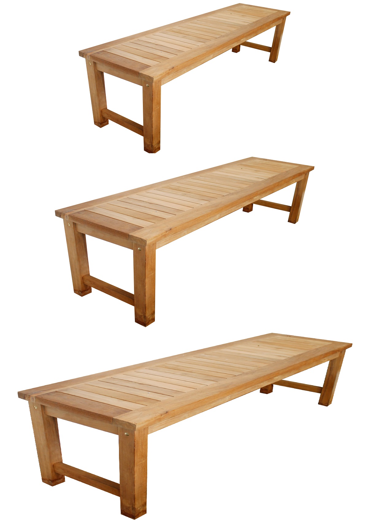 Premium Teak Parkbank Gartenbank Sitzbank Gartenmöbel Holzbank Natur 3 Größen