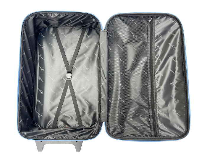 Reisekoffer Stoffkoffer Trolley Gepäck Set 3 tlg. Travel Rollkoffer Hangepäck Blau