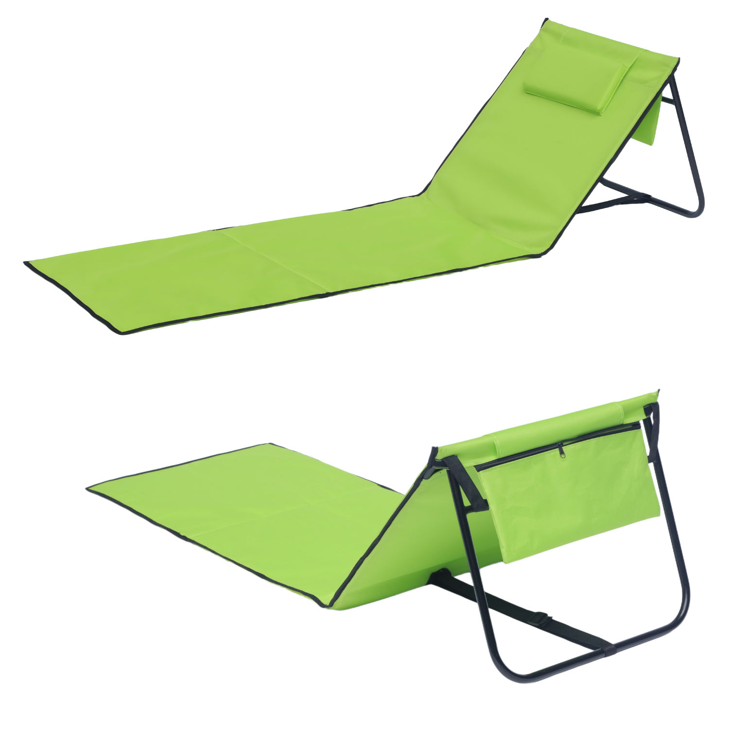 Strandliege Strandmatte Sonnenmatte Badematte Liege faltbar mit Tasche hellgrün