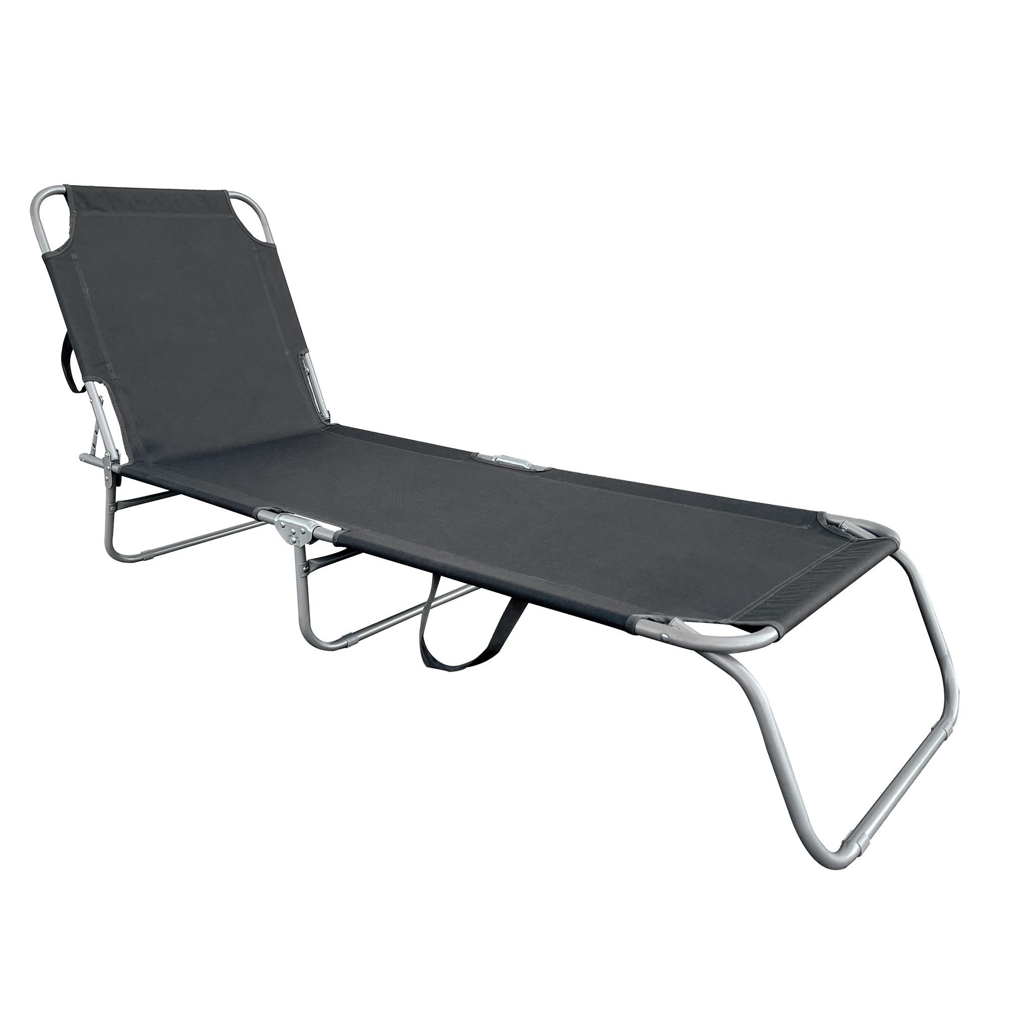 XL 3-Bein Gartenliege Sonnenliege Strandliege Gartenmöbel Camping klappbar Dunkelgrau