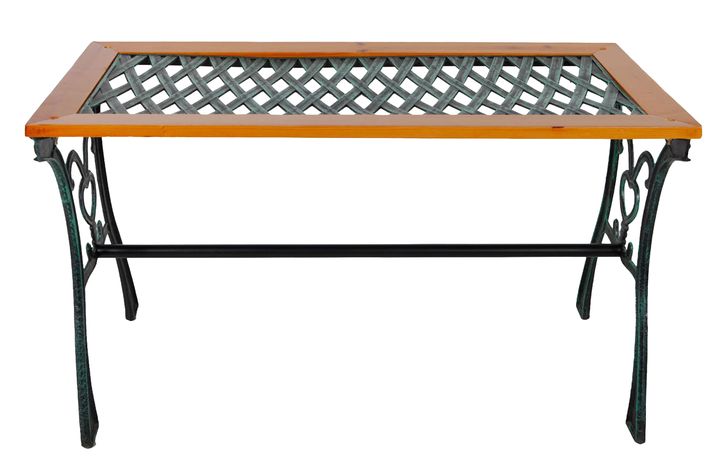 Tisch Gartentisch Outdoor Holztisch Gartenmöbel Gusseisen Glasplatte hell
