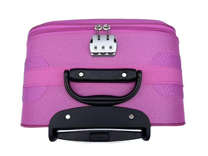 Reisekoffer Stoffkoffer Trolley Set 3 tlg. Rollkoffer Travel Gepäck Hangepäck Pink