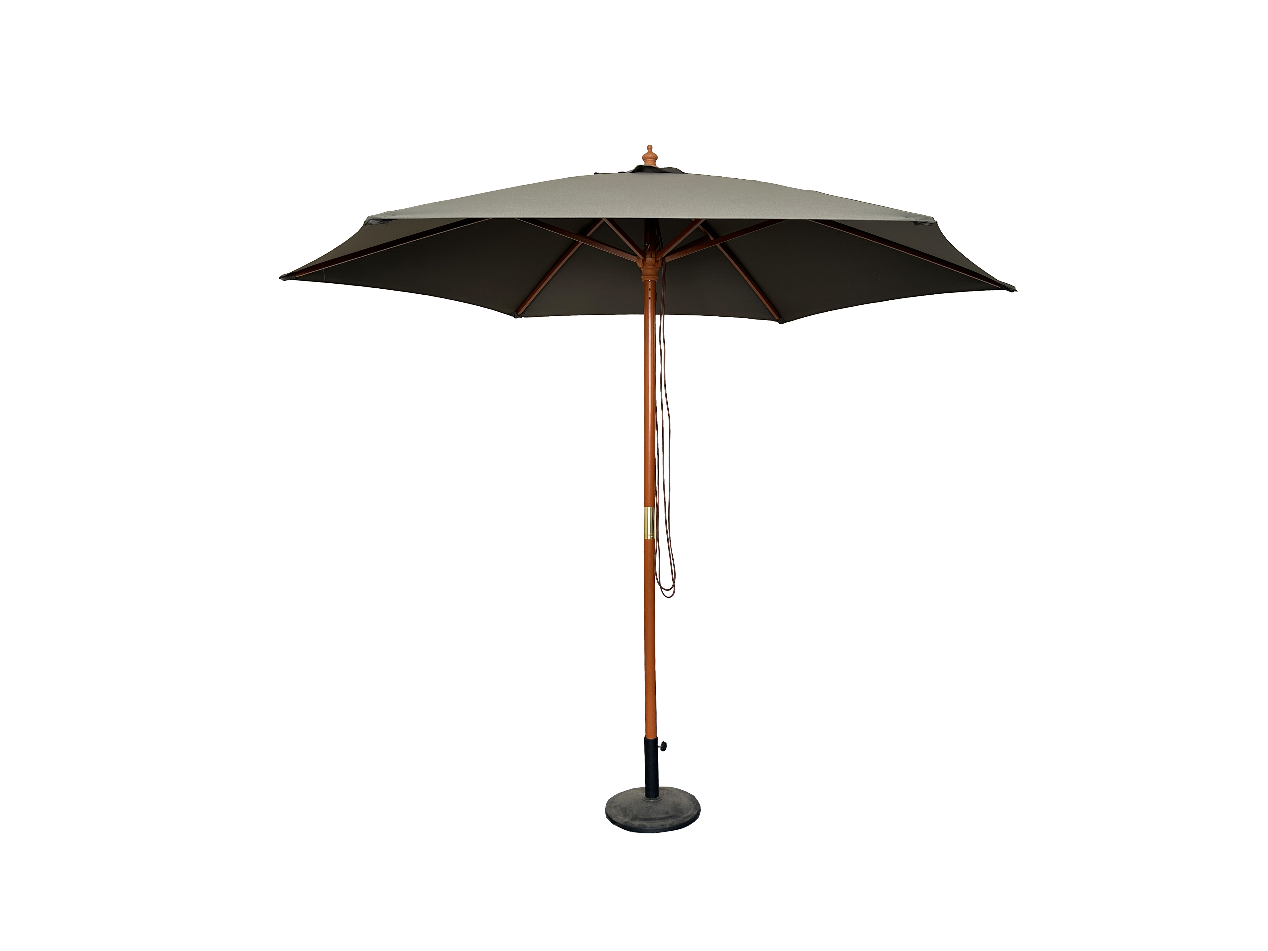 Sonnenschirm Ø 3m Schirm Marktschirm Gartenschirm Holzgestell UV15 Steingrau