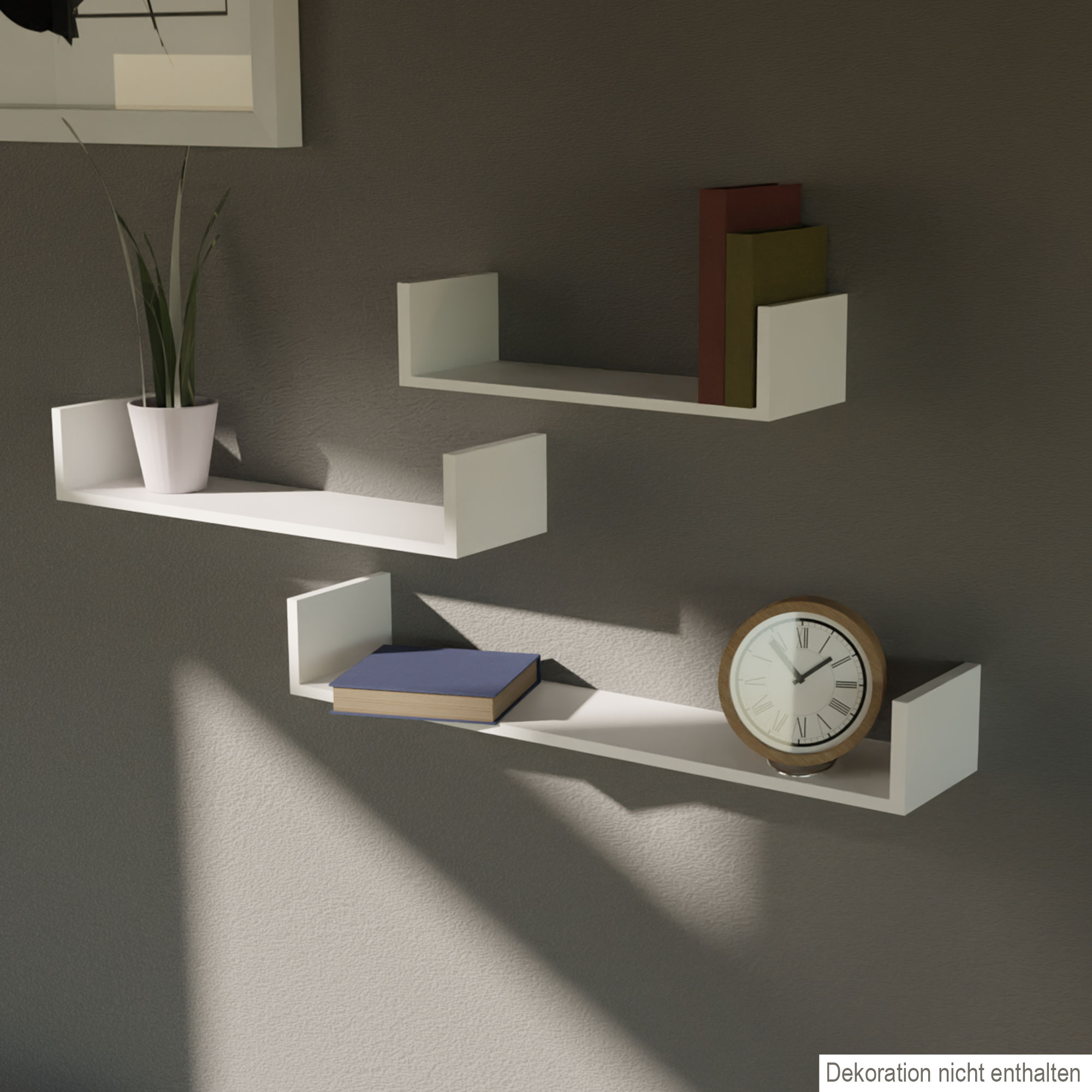 3er Set Wandregal Schweberegal Bücherablage Hängeregal Wandboard weiß schwarz