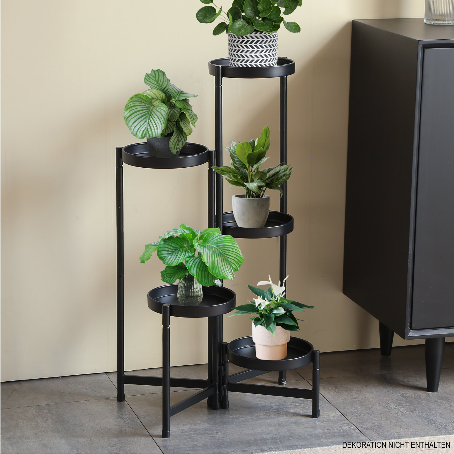 Pflanzenständer Blumentopfständer Pflanzenregal schwarz 3/5 Etagen wählbar
