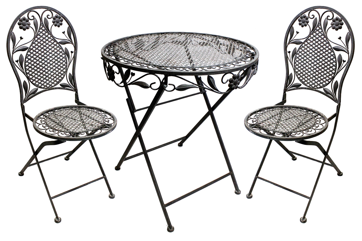 3tlg. Terrassen Gartenset Bistroset Sitzgruppe Gartenmöbel klappbar grau braun