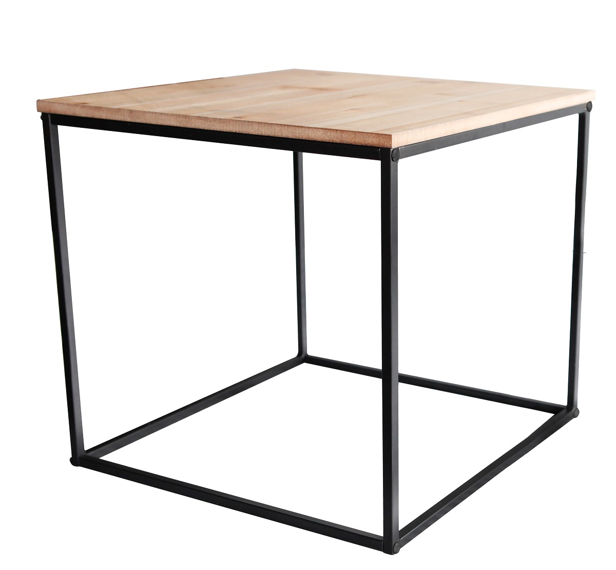 Beistelltisch Metalltisch Holz Kiefer Couchtisch Sofatisch Kaffeetisch 45x45 cm