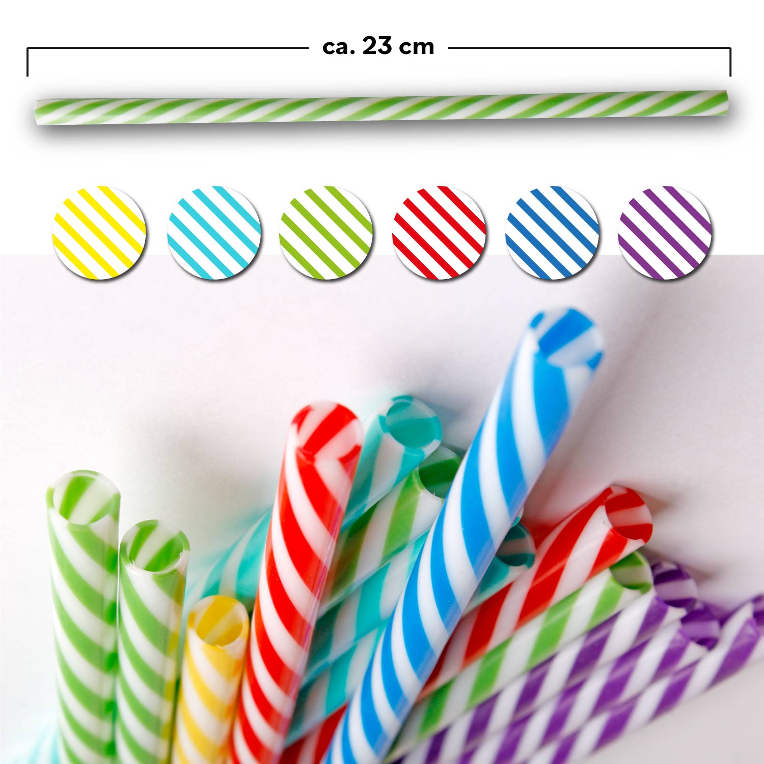 Strohhalme mehrweg Plastik wiederverwendbar Trinkhalme 48-er Pack mehrfarbig