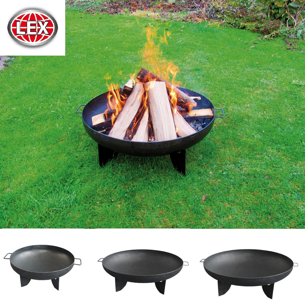 Feuerschale mit Tragegriff Stahl Lagerfeuer Grill Feuerstelle Ø 50/80/100cm