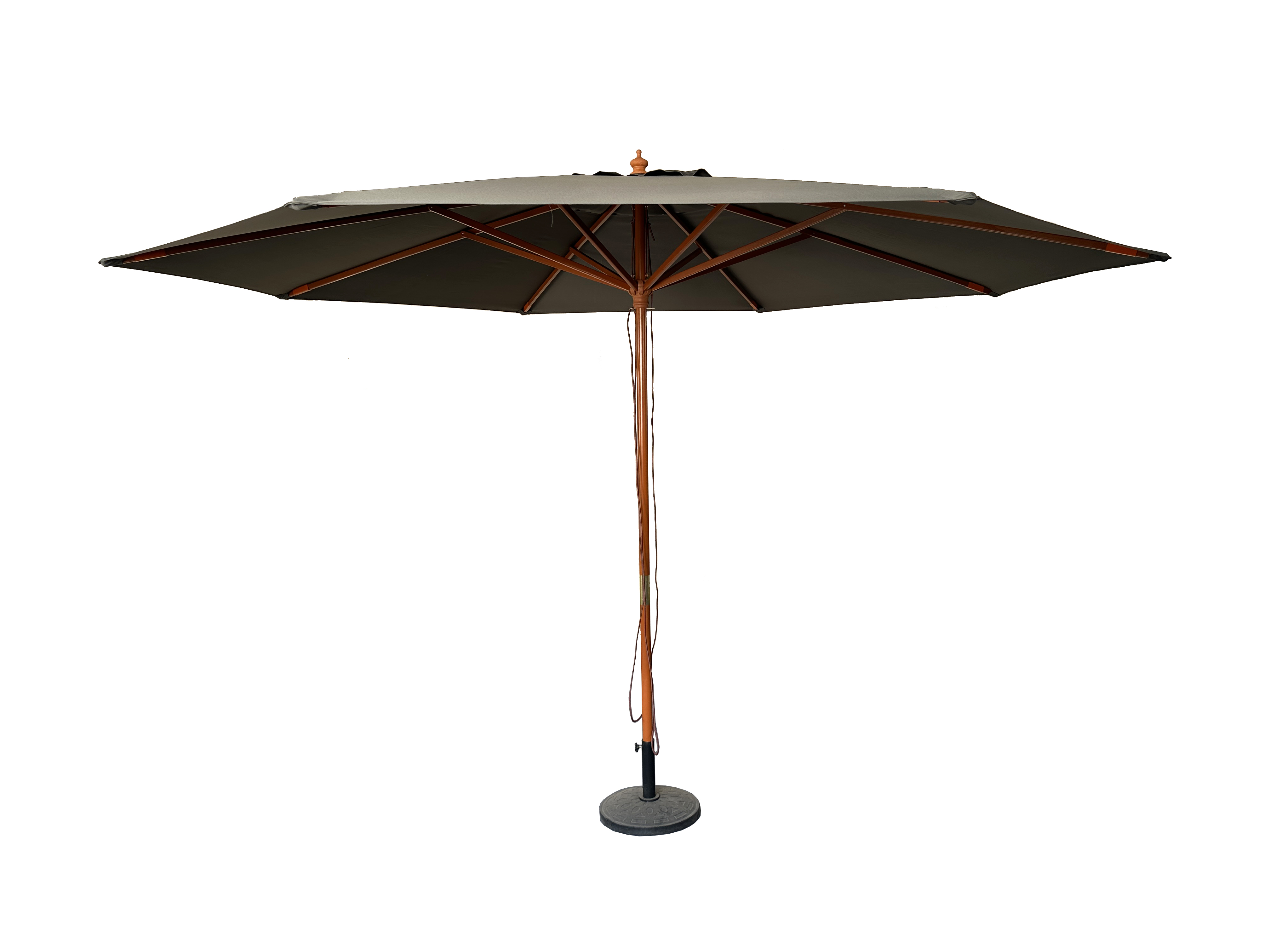 Sonnenschirm Ø 4m Schirm Marktschirm Gartenschirm Holzgestell UV15 Steingrau