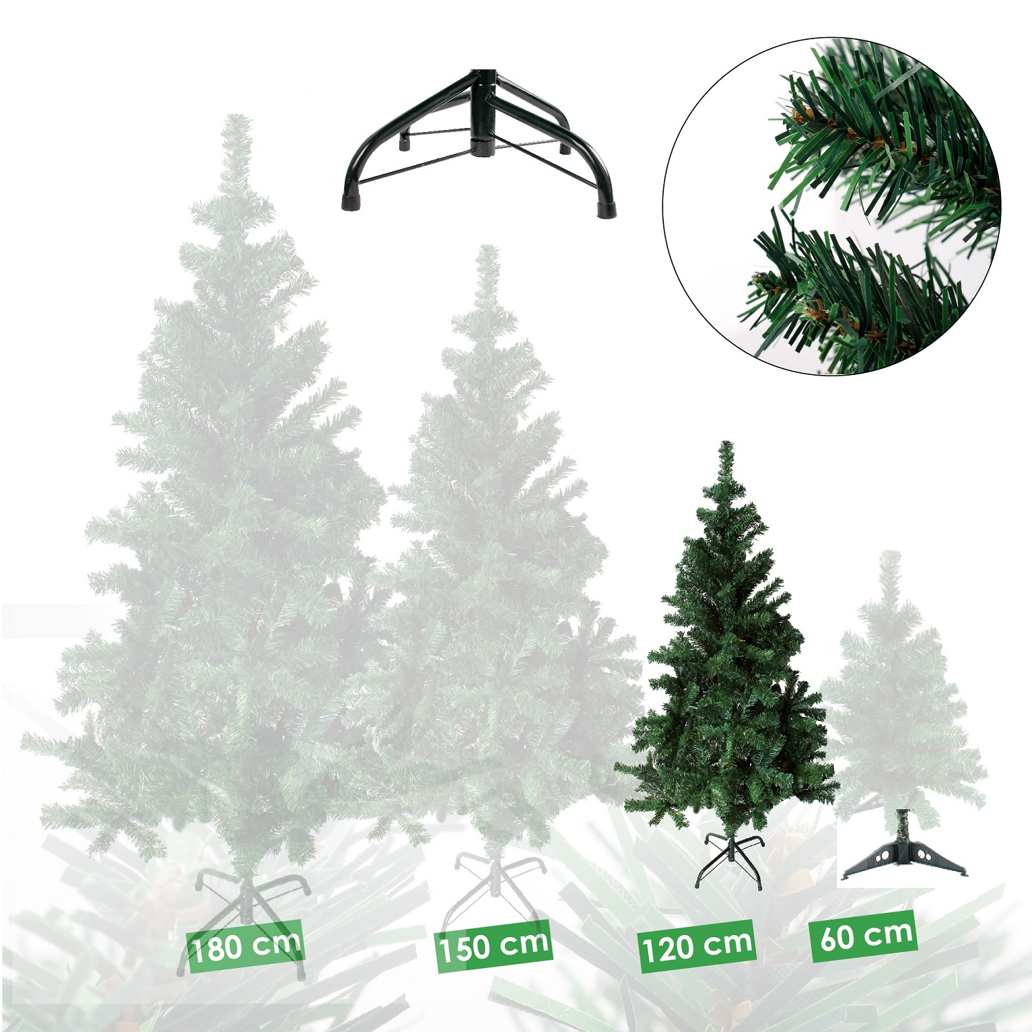 Künstlicher Weihnachtsbaum inkl. Ständer Tannenbaum Christbaum grün 120cm