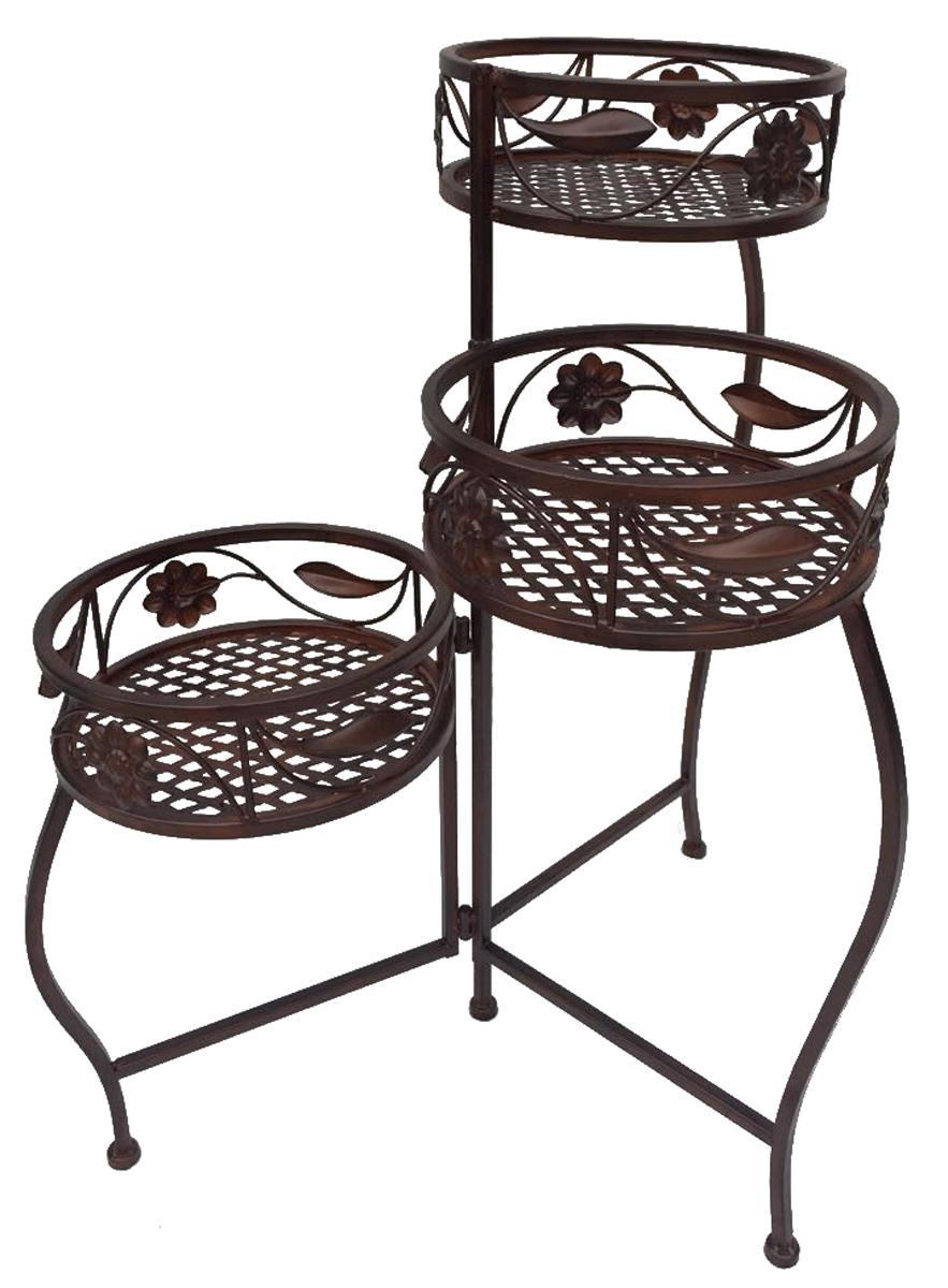 Pflanzenständer Blumenständer Gartendeko Blumenregal Eisen Antik braun