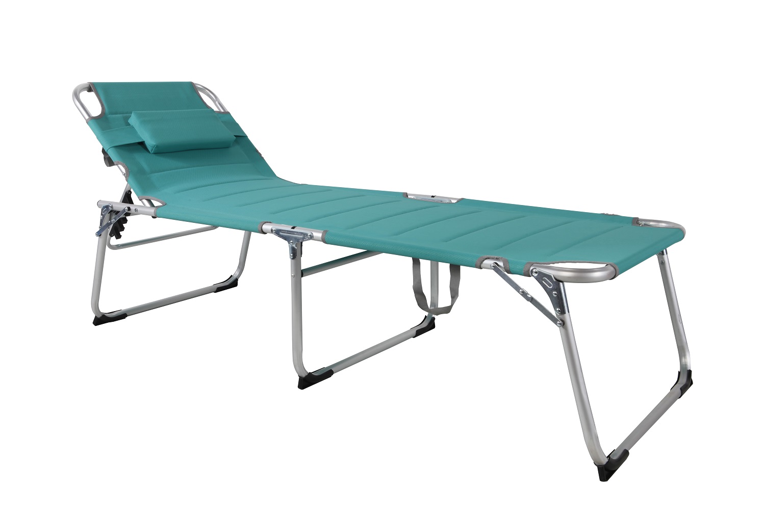 XXL Aluminium Gartenliege Sonnenliege gepolstert mit Kopfkissen klappbar 200 cm Aqua